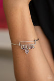 Paparazzi Treasure Charms - Purple Rhinestone - Silver Charms Slide on Bar - Bracelet