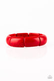 Paparazzi Peace Out - Red - Stones - Stretchy Band Bracelet