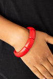 Paparazzi Peace Out - Red - Stones - Stretchy Band Bracelet