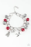 Paparazzi Lady Love Dove - Red Bracelet - The Jewelry Box Collection 