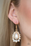 Paparazzi Regal Renewal - Gold Pearl Earring - The Jewelry Box Collection 