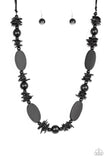 Paparazzi Carefree Cococay - Black Wood Necklace - The Jewelry Box Collection 