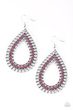 Paparazzi Mechanical Marvel Pink Rhinestones Earrings