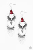 Paparazzi Progressively Pioneer - Red Earrings - The Jewelry Box Collection 