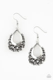 Paparazzi Table For Two - Silver - Rhinestones - Teardrop Earrings