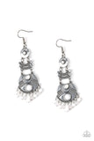 Paparazzi Tropic Tribe - White Earrings