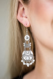 Paparazzi Tropic Tribe - White Earrings