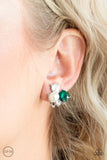 Paparazzi Highly High-Class - Green Clip-on Earring - The Jewelry Box Collection 