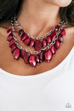 Paparazzi Royal Retreat Red - Wine Faceted Beads - Necklace & Earrings