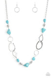 Paparazzi  That's TERRA-ific! - Blue Silver Necklace with matching earrings - The Jewelry Box Collection 
