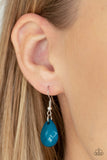 Paparazzi Life of the FIESTA - Blue - Silver Fringe Necklace and matching Earrings
