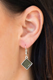 Paparazzi Feeling Inde-PENDANT- Green- Silver Necklace & Earrings