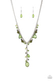 Paparazzi Crystal Couture - Green Necklace With Matching Earrings
