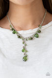 Paparazzi Crystal Couture - Green Necklace With Matching Earrings