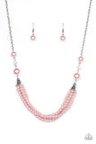 Paparazzi One-WOMAN Show - Pink Pearl Necklace