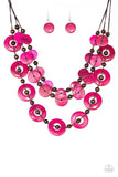 Paparazzi Catalina Coastin Pink Wood Necklace - The Jewelry Box Collection 
