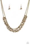 Paparazzi Majestic Marinas - Brass - Necklace and matching Earrings