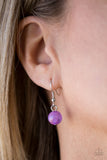 Paparazzi Trending Tropicana - Purple - Beads - Teardrop - Bold Interlocking Silver Chains Necklace