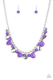 Paparazzi Flirtatiously Florida - Purple and Silver Necklace with matching earrings