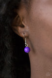 Paparazzi Flirtatiously Florida - Purple and Silver Necklace with matching earrings