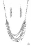 Paparazzi Color Bomb - Silver Necklace and Matching Earrings