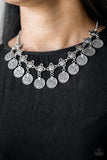 Paparazzi Walk The Plank - Silver Necklace and matching Earrings