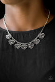 Paparazzi Less Is AMOUR Silver Heart Necklace and matching Earrings