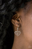 Paparazzi Less Is AMOUR Silver Heart Necklace and matching Earrings
