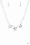 Paparazzi Society Socialite - White Pearl Necklace and Matching earrings