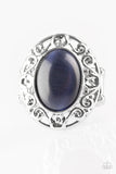 Paparazzi Moonlit Marigold - Blue - Moonstone - Filigree Swirls - Silver Ring!