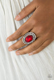 Paparazzi Making History - Red Ring - The Jewelry Box Collection 