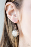 Paparazzi Cougar - White Stones - Silver Frame - Necklace and matching Earrings