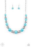 Paparazzi The Ruling Class - Blue - Turquoise Stone - Necklace & Earrings - Fashion Fix Exclusive February 2019