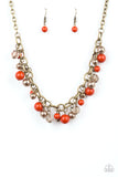 Paparazzi The GRIT Crowd - Orange Necklace & matching earrings