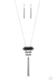 Rio Rendezvous – Paparazzi – Black Plate Stacked Pendant Necklace - The Jewelry Box Collection 