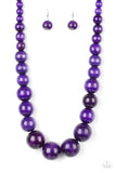 Paparazzi Effortlessly Everglades - Purple Wood Necklace - The Jewelry Box Collection 