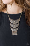 Paparazzi Go STEER-Crazy - Brass - Necklace and matching Earrings