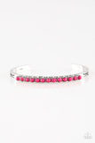 Paparazzi New Age Traveler - Pink Beads - Silver Cuff Bracelet