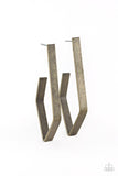 Paparazzi Geo Grand - Brass Hoop Earring - The Jewelry Box Collection 