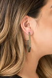 Paparazzi Geo Grand - Brass Hoop Earring - The Jewelry Box Collection 
