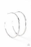 Paparazzi Geo Edge - Silver Hoop Earring - The Jewelry Box Collection 