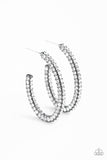 Paparazzi Big Winner Black Hoop Earring - The Jewelry Box Collection 