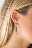 Paparazzi Big Winner Black Hoop Earring - The Jewelry Box Collection 