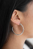 Paparazzi Danger Zone - Silver Hoop Earring - The Jewelry Box Collection 