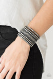 Paparazzi Rhinestone Rumble - Black Bracelet - The Jewelry Box Collection 