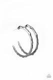 Paparazzi Danger Zone - Black Hoop Earring - The Jewelry Box Collection 