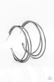 Paparazzi Jumpin Through Hoops - Black Hoop Earrings - The Jewelry Box Collection 