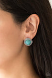 Paparazzi FRONTIER-Runner Blue Earrings - The Jewelry Box Collection 