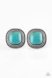 Paparazzi FRONTIER-Runner Blue Earrings - The Jewelry Box Collection 