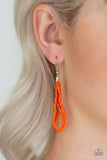 Paparazzi Let It BEAD - Orange Necklace and Matching Earrings